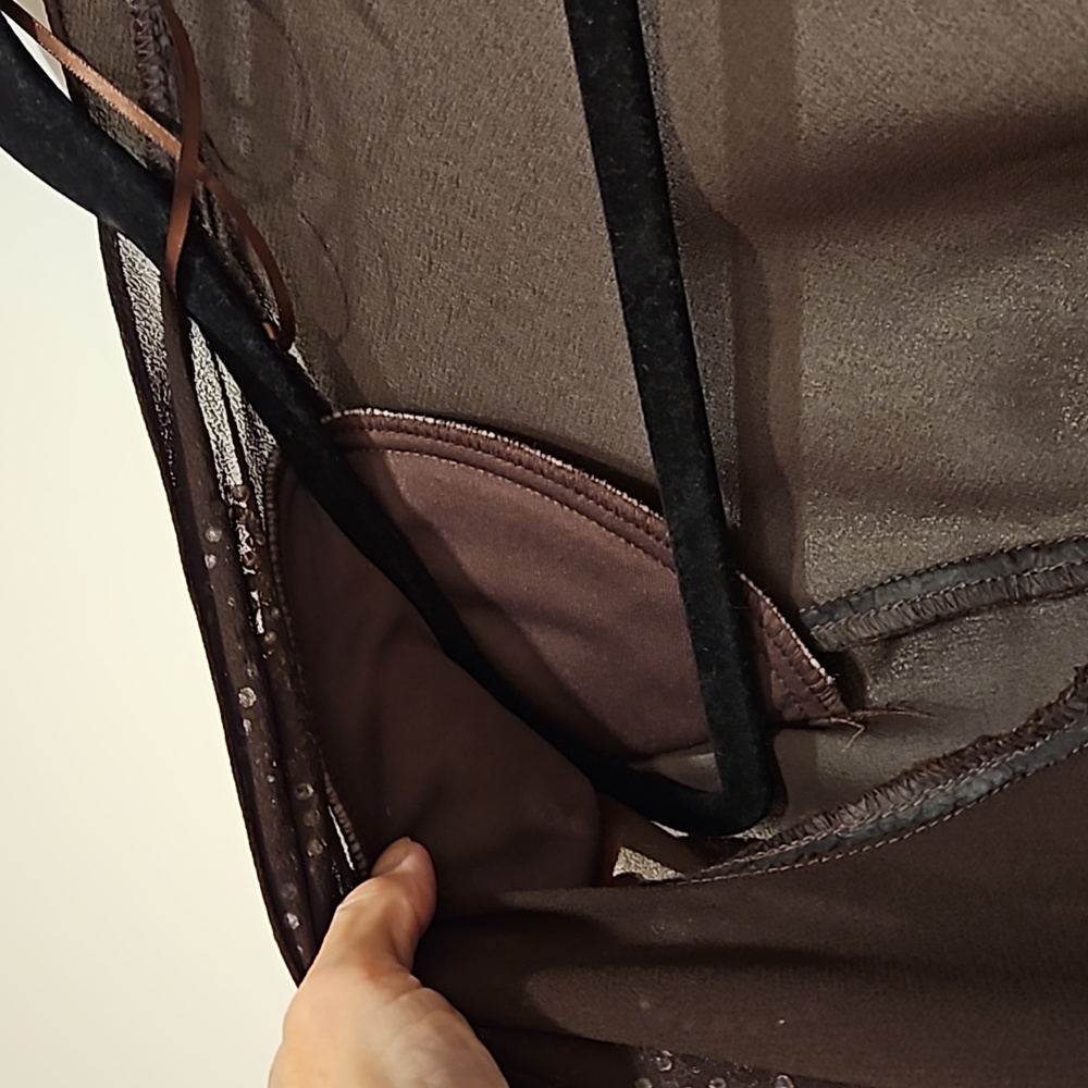 Dark Brown Open Front Covering Slit Flutter Sleev… - image 7